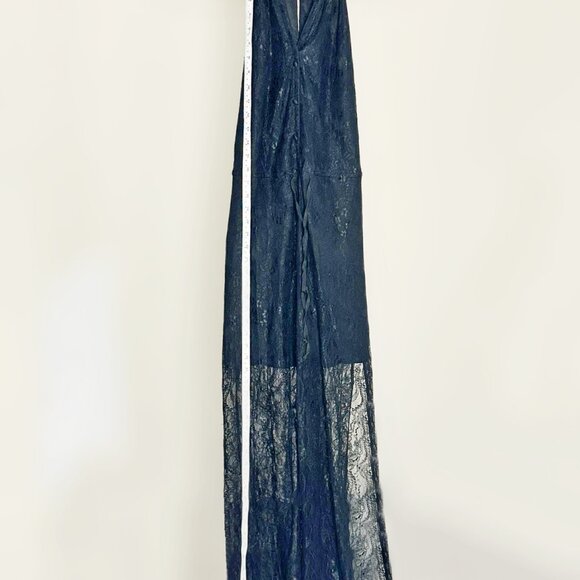 Black Lace Maxi Dress, Long Guess Sleeveless Gown Single Side Slit size small - Picture 11 of 14